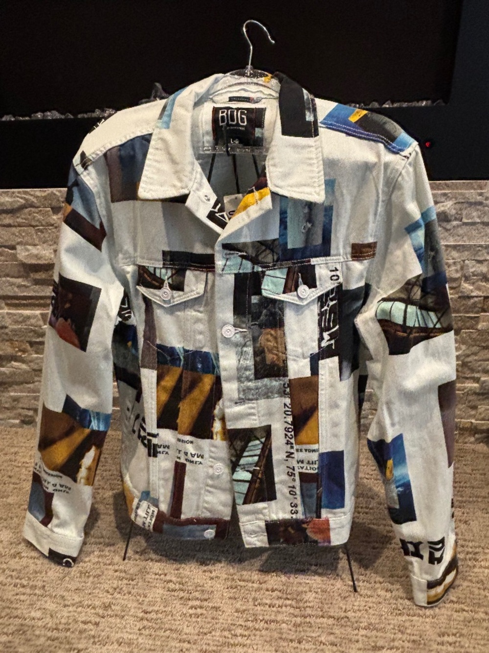 Urban Outfitters BDG Men’s “Pictures” Patterned Denim Jacket